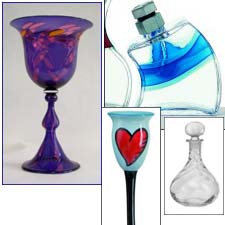Jewelry, Gift Bottles, Wine Racks and Handblown Glassware